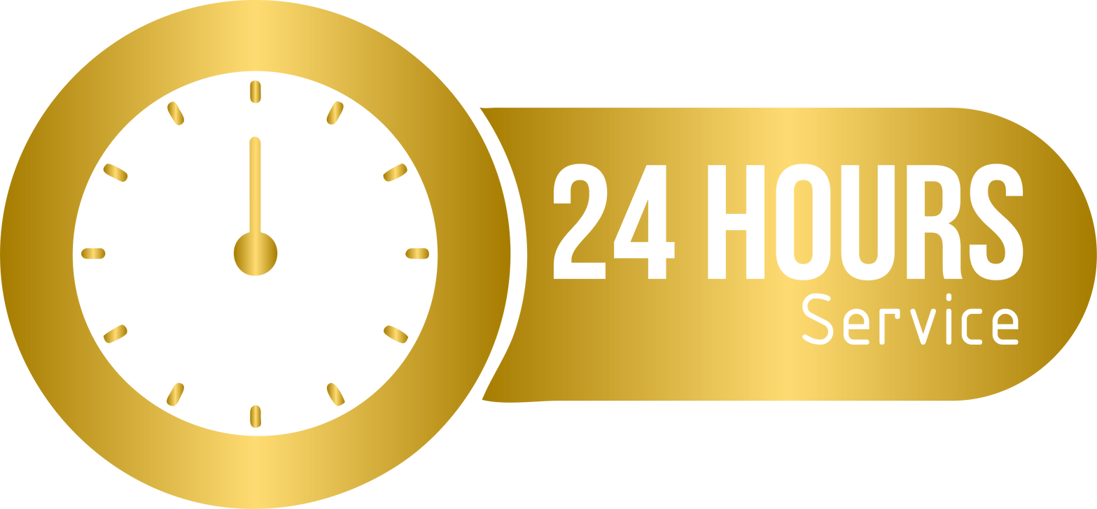 Golden 24 hours service, 24/7 service